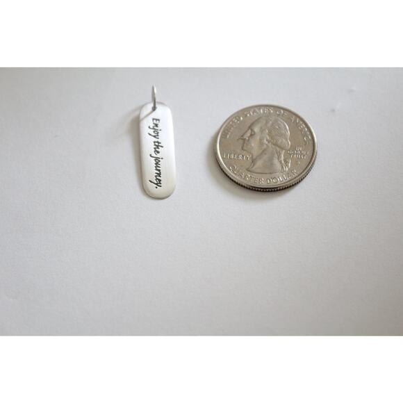 Sterling Silver Enjoy the Journey Saying Charm, Enjoy the Journey Quote Charm - Picture 6 of 6